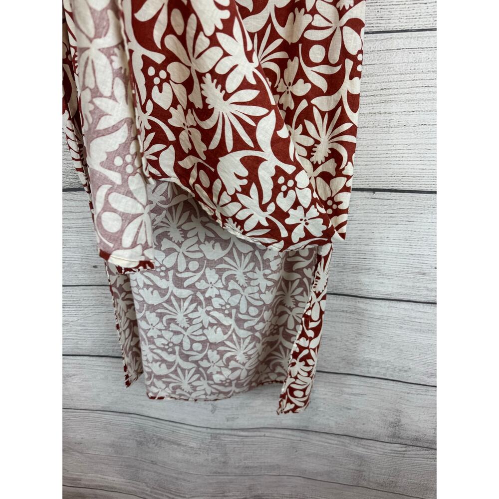 Marine Layer Women's Ryan Cream Rust Floral Hemp Midi Slip Skirt Size 0 - Picture 7 of 12